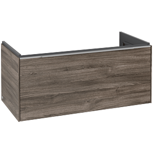 Villeroy und Boch Subway 3.0 Waschtisch-Unterschrank C569L0RK 97,3x42,9x47,8cm, mit LED/Griff Aluminium glänzend, stone oak
