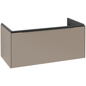 Villeroy and Boch Subway 3.0 vanity unit C569L1VM 97.3x42.9x47.8cm, with LED / handle Volcano black, taupe