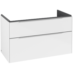 Villeroy und Boch Subway 3.0 Waschtisch-Unterschrank C57000VE 97,3x57,6x47,8cm, ohne LED/Griff Aluminium glänzend, brilliant white
