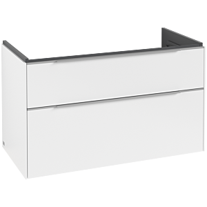Villeroy und Boch Subway 3.0 Waschtisch-Unterschrank C570L0VF 97,3x57,6x47,8cm, mit LED/Griff Aluminium glänzend, pure white
