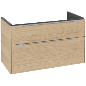 Subway 3.0 Villeroy et Boch vasque C570L0VJ 97,3x57,6x47,8cm, avec LED / poignée aluminium brillant, chêne nordique