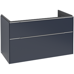 Subway 3.0 Villeroy et Boch vasque C570L0VQ 97,3x57,6x47,8cm, avec LED / poignée aluminium brillant, bleu marine