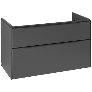 Villeroy und Boch Subway 3.0 Waschtisch-Unterschrank C570L1VR 97,3x57,6x47,8cm, mit LED/Griff Volcano black, graphite
