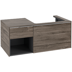 Subway 3.0 Villeroy et Boch vasque C57100RK 100,1x42,25x51,6cm, sans LED / poignée aluminium brillant, chêne pierre