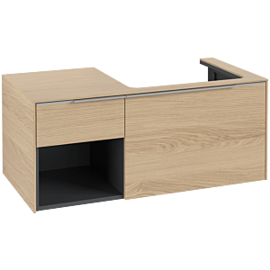 Villeroy und Boch Subway 3.0 Waschtisch-Unterschrank C57100VJ 100,1x42,25x51,6cm, ohne LED/Griff Aluminium glänzend, nordic oak