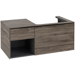 Villeroy and Boch Subway 3.0 vanity unit C57101RK 100.1x42.25x51.6cm, without LED / handle Volcano black, stone oak