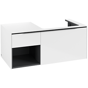 Subway 3.0 Villeroy et Boch vasque C57101VE 100,1x42,25x51,6cm, sans LED / poignée Noir volcan, blanc brillant