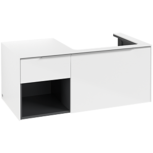 Subway 3.0 Villeroy et Boch vasque C571L0VE 100,1x42,25x51,6cm, avec LED / poignée aluminium brillant, blanc brillant