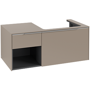 Villeroy und Boch Subway 3.0 Waschtisch-Unterschrank C571L0VM 100,1x42,25x51,6cm, mit LED/Griff Aluminium glänzend, taupe