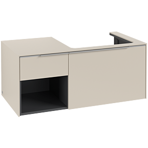 Villeroy und Boch Subway 3.0 Waschtisch-Unterschrank C571L0VN 100,1x42,25x51,6cm, mit LED/Griff Aluminium glänzend, cashmere grey