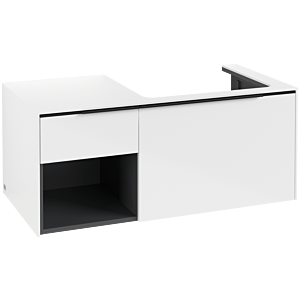 Villeroy und Boch Subway 3.0 Waschtisch-Unterschrank C571L1VE 100,1x42,25x51,6cm, mit LED/Griff Volcano black, brilliant white