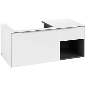 Subway 3.0 Villeroy et Boch vasque C57200VE 100,1x42,25x51,6cm, sans LED / poignée aluminium brillant, blanc brillant