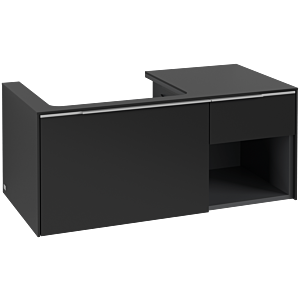 Villeroy und Boch Subway 3.0 Waschtisch-Unterschrank C57200VL 100,1x42,25x51,6cm, ohne LED/Griff Aluminium glänzend, volcano black