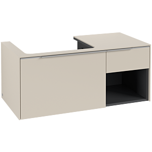 Villeroy und Boch Subway 3.0 Waschtisch-Unterschrank C57200VN 100,1x42,25x51,6cm, ohne LED/Griff Aluminium glänzend, cashmere grey