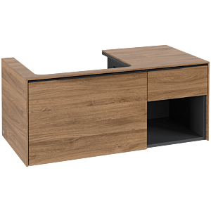 Villeroy und Boch Subway 3.0 Waschtisch-Unterschrank C57201RH 100,1x42,25x51,6cm, ohne LED/Griff Volcano black, kansas oak