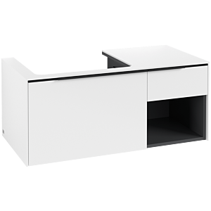Villeroy and Boch Subway 3.0 vanity unit C57201VF 100.1x42.25x51.6cm, without LED / handle Volcano black, pure white