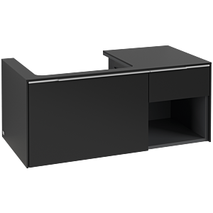 Villeroy and Boch Subway 3.0 vanity unit C572L0VL 100.1x42.25x51.6cm, with LED / handle aluminum glossy, volcano black