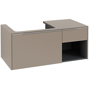 Villeroy und Boch Subway 3.0 Waschtisch-Unterschrank C572L0VM 100,1x42,25x51,6cm, mit LED/Griff Aluminium glänzend, taupe