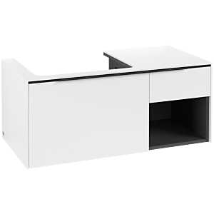 Subway 3.0 Villeroy et Boch vasque C572L1VF 100,1x42,25x51,6cm, avec LED / poignée Volcano noir, blanc pur
