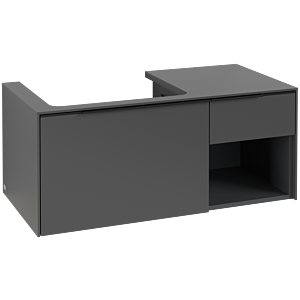Villeroy and Boch Subway 3.0 vanity unit C572L1VR 100.1x42.25x51.6cm, with LED / handle Volcano black, graphite