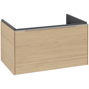 Villeroy und Boch Subway 3.0 Waschtisch-Unterschrank C57300VJ 77,2x42,9x47,8cm, ohne LED/Griff Aluminium glänzend, nordic oak