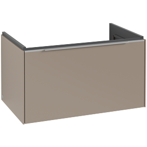 Villeroy und Boch Subway 3.0 Waschtisch-Unterschrank C573L0VM 77,2x42,9x47,8cm, mit LED/Griff Aluminium glänzend, taupe