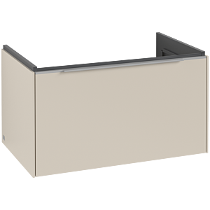Villeroy und Boch Subway 3.0 Waschtisch-Unterschrank C573L0VN 77,2x42,9x47,8cm, mit LED/Griff Aluminium glänzend, cashmere grey