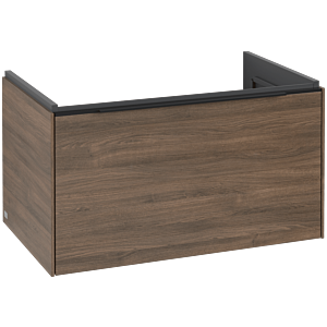 Villeroy und Boch Subway 3.0 Waschtisch-Unterschrank C573L1VH 77,2x42,9x47,8cm, mit LED/Griff Volcano black, arizona oak
