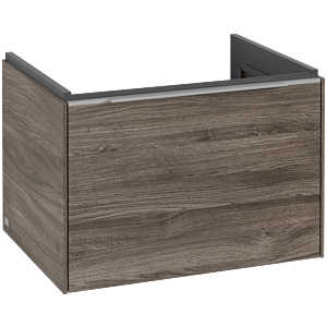 Villeroy und Boch Subway 3.0 Waschtisch-Unterschrank C57500RK 62,2x42,9x47,8cm, ohne LED/Griff Aluminium glänzend, stone oak
