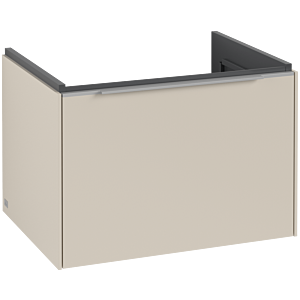 Villeroy und Boch Subway 3.0 Waschtisch-Unterschrank C57500VN 62,2x42,9x47,8cm, ohne LED/Griff Aluminium glänzend, cashmere grey