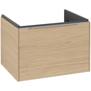 Villeroy und Boch Subway 3.0 Waschtisch-Unterschrank C575L0VJ 62,2x42,9x47,8cm, mit LED/Griff Aluminium glänzend, nordic oak