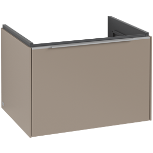 Villeroy und Boch Subway 3.0 Waschtisch-Unterschrank C575L0VM 62,2x42,9x47,8cm, mit LED/Griff Aluminium glänzend, taupe