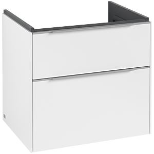 Villeroy und Boch Subway 3.0 Waschtisch-Unterschrank C57600VF 62,2x57,6x47,8cm, ohne LED/Griff Aluminium glänzend, pure white