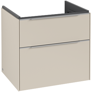 Villeroy und Boch Subway 3.0 Waschtisch-Unterschrank C57600VN 62,2x57,6x47,8cm, ohne LED/Griff Aluminium glänzend, cashmere grey