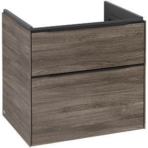 Subway 3.0 Villeroy et Boch vasque C57601RK 62,2x57,6x47,8cm, sans LED / poignée Volcano black, stone oak