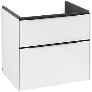 Villeroy and Boch Subway 3.0 vanity unit C57601VE 62.2x57.6x47.8cm, without LED / handle Volcano black, brilliant white