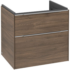 Villeroy und Boch Subway 3.0 Waschtisch-Unterschrank C576L0VH 62,2x57,6x47,8cm, mit LED/Griff Aluminium glänzend, arizona oak
