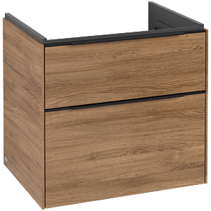 Villeroy and Boch Subway 3.0 vanity unit C576L1RH 62.2x57.6x47.8cm, with LED / handle Volcano black, kansas oak