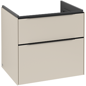 Villeroy and Boch Subway 3.0 vanity unit C576L1VN 62.2x57.6x47.8cm, with LED / handle Volcano black, cashmere gray