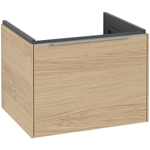 Villeroy und Boch Subway 3.0 Waschtisch-Unterschrank C57700VJ 57,2x42,9x47,8cm, ohne LED/Griff Aluminium glänzend, nordic oak