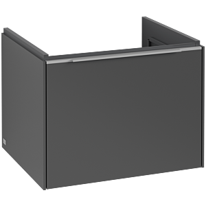 Villeroy und Boch Subway 3.0 Waschtisch-Unterschrank C57700VR 57,2x42,9x47,8cm, ohne LED/Griff Aluminium glänzend, graphite