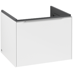 Villeroy und Boch Subway 3.0 Waschtisch-Unterschrank C577L0VF 57,2x42,9x47,8cm, mit LED/Griff Aluminium glänzend, pure white
