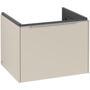 Villeroy und Boch Subway 3.0 Waschtisch-Unterschrank C577L0VN 57,2x42,9x47,8cm, mit LED/Griff Aluminium glänzend, cashmere grey