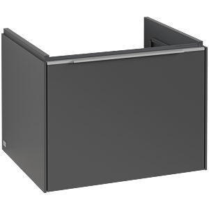 Villeroy und Boch Subway 3.0 Waschtisch-Unterschrank C577L0VR 57,2x42,9x47,8cm, mit LED/Griff Aluminium glänzend, graphite