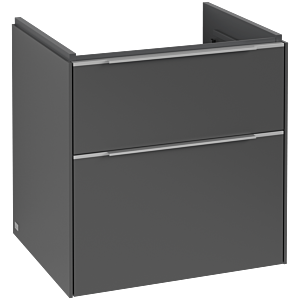 Subway 3.0 Villeroy et Boch vasque C57800VR 57,2x57,6x47,8cm, sans LED / poignée aluminium brillant, graphite