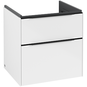 Villeroy and Boch Subway 3.0 vanity unit C57801VE 57.2x57.6x47.8cm, without LED / handle Volcano black, brilliant white