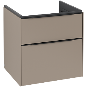 Villeroy und Boch Subway 3.0 Waschtisch-Unterschrank C57801VM 57,2x57,6x47,8cm, ohne LED/Griff Volcano black, taupe