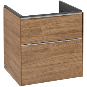 Villeroy und Boch Subway 3.0 Waschtisch-Unterschrank C578L0RH 57,2x57,6x47,8cm, mit LED/Griff Aluminium glänzend, kansas oak