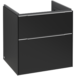 Villeroy und Boch Subway 3.0 Waschtisch-Unterschrank C578L0VL 57,2x57,6x47,8cm, mit LED/Griff Aluminium glänzend, volcano black