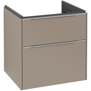 Villeroy und Boch Subway 3.0 Waschtisch-Unterschrank C578L0VM 57,2x57,6x47,8cm, mit LED/Griff Aluminium glänzend, taupe